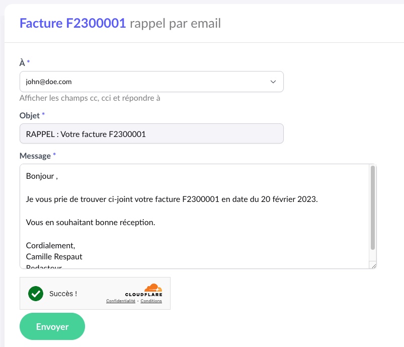 Relance des paiements