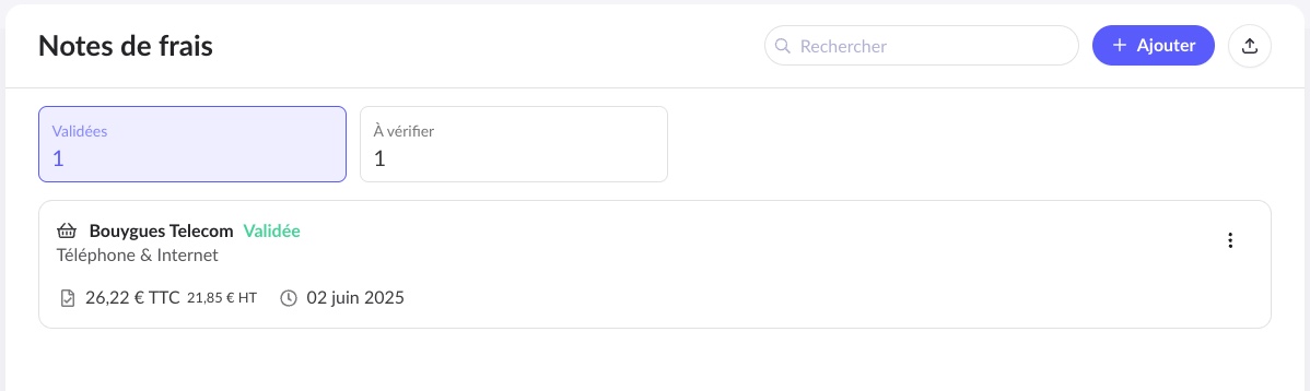 Traitement notes de frais