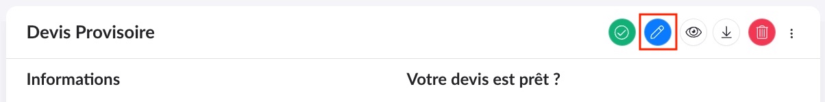 Modifier devis