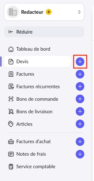 Créer un devis