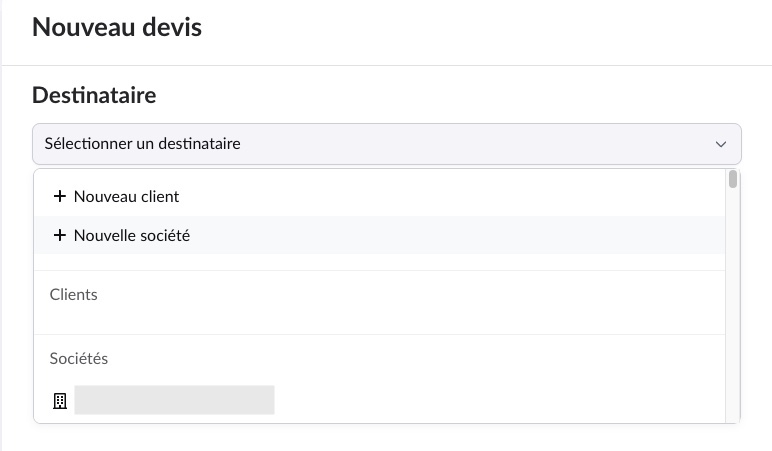 Créer un devis