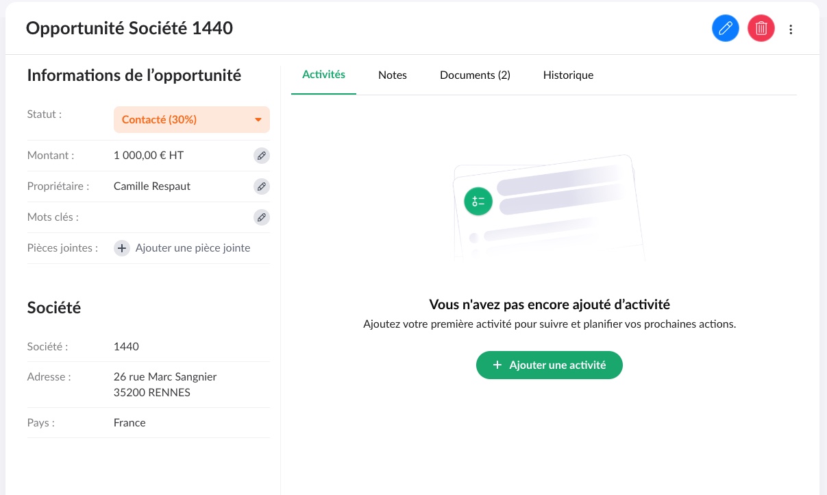 Gérer les opportunités