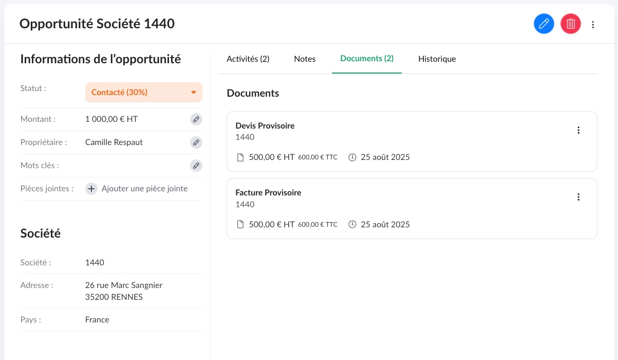 Gérer les opportunités