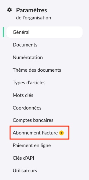 Gérer abonnement Facture+