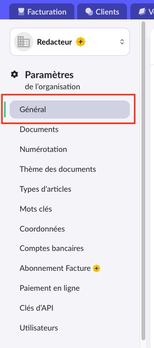 Accéder aux paramètres