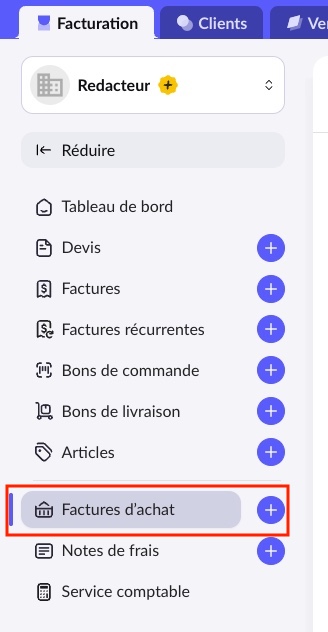 Déposer factures d'achat